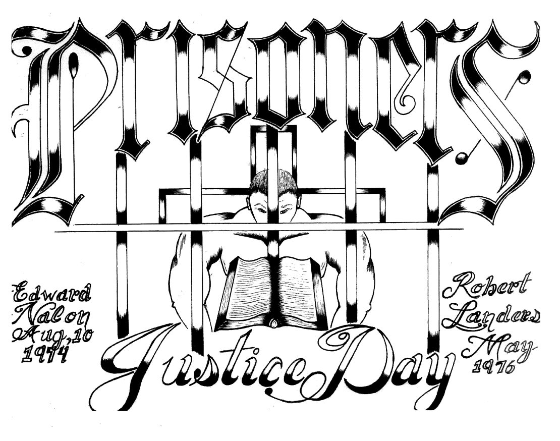 Prisoners' Justice Day 2025. Artwork by Cyril, featured in the 2013 John Howard Society of Manitoba, Inc. Prisoners’ Justice Day newsletter